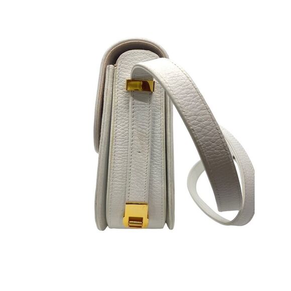 Vintage Ashneil Shoulder Bag Purse White Leather Gold Snake Red Rhinestone Eye - Picture 3 of 14